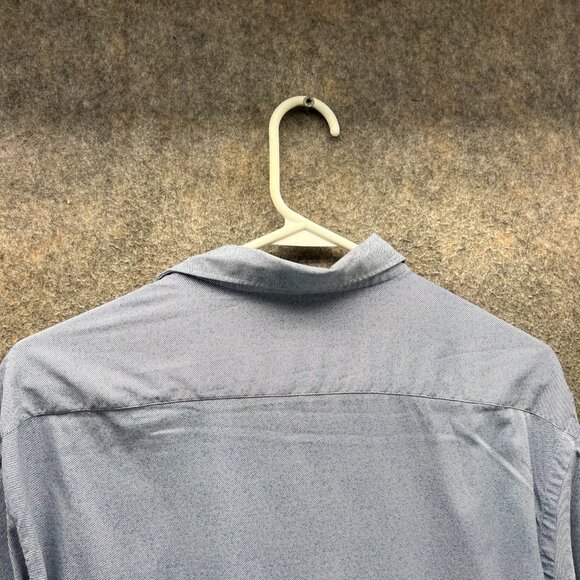Bugatchi Shirt Mens Large Baby Blue Button Down Shaped Fit Preppy Dress Stretch - Picture 10 of 11